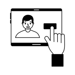 man face scan biometric digital technology