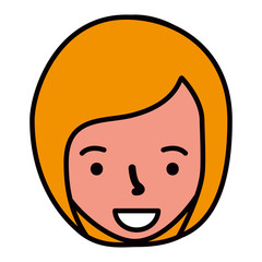 Fototapeta premium smiling woman face cartoon white background