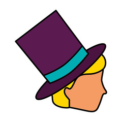 profile man wearing top hat