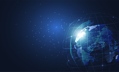 Global network connection. World map point and line composition concept of global business. Vector Illustration