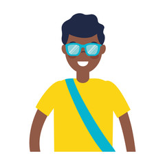 traveler man tourist on white background