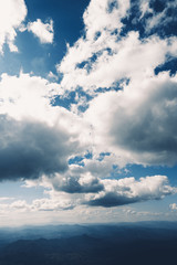 Sky and mountain views landscape Blue tone