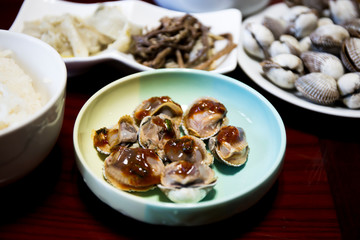 Kkomagmuchim, Spicy Blood Cockle Salad, Korean Food