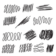 Scribble brush strokes set, vector logo design