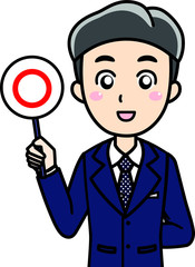 男性会社員サラリーマン-質問答え、マル