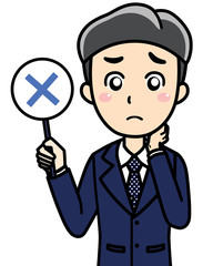 男性会社員サラリーマンー質問答え、不正解