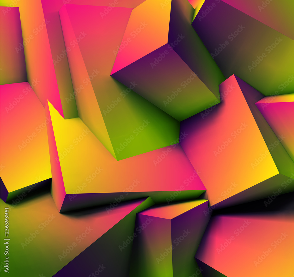 Poster abstract geometric background with overlapping cubes
