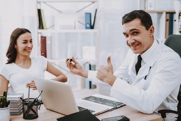 Pregnant Girl at the Gynecologist Doctor