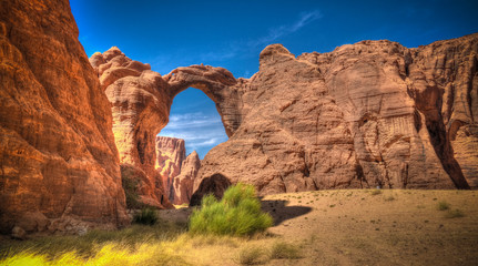 Abstract Rock formation at plateau Ennedi aka Aloba arch in Chad