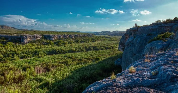 Sun Sets Behind Rio Grande River Valley with Dynamic Sky, Texas Border with Mexico, 4k Timelapse