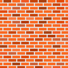 Brick wall of red brick of different shades