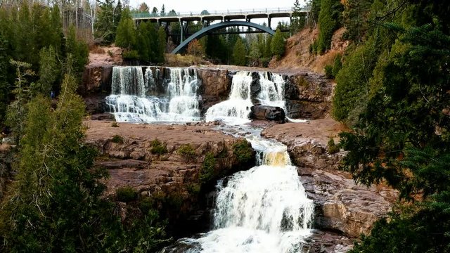 Gooseberry Falls State Park in Minnesota late autumn on the North Shore of Lake Superior