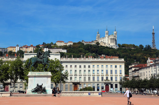 Lyon France the main Square called Place Bellecour and Equestria