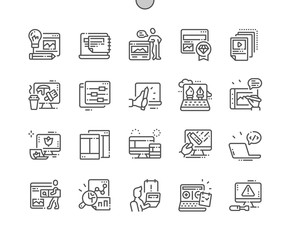 Web Design Well-crafted Pixel Perfect Vector Thin Line Icons 30 2x Grid for Web Graphics and Apps. Simple Minimal Pictogram