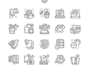 Data Recovery Well-crafted Pixel Perfect Vector Thin Line Icons 30 2x Grid for Web Graphics and Apps. Simple Minimal Pictogram