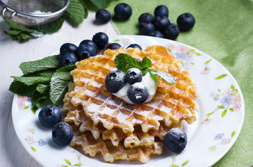 Sweet Waffles with blueberry