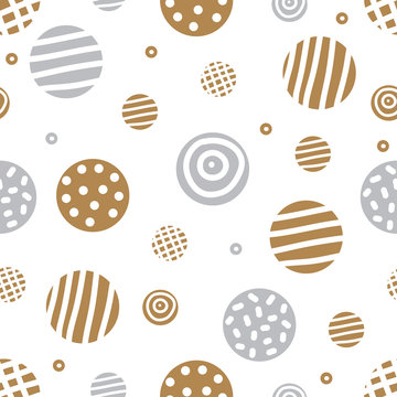 Gold and silver dots .Christmas seamless pattern.