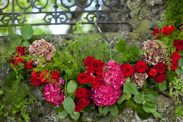 wedding ceremony decorations, flowers