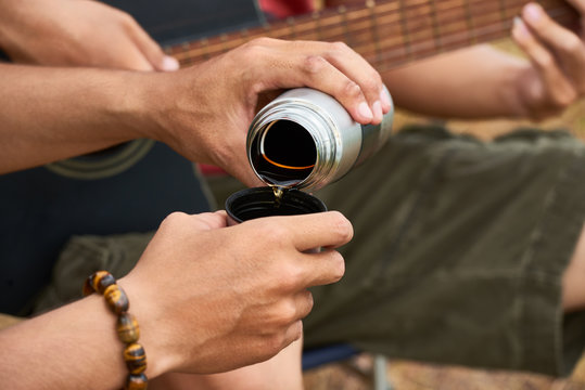 Hker drinking tea