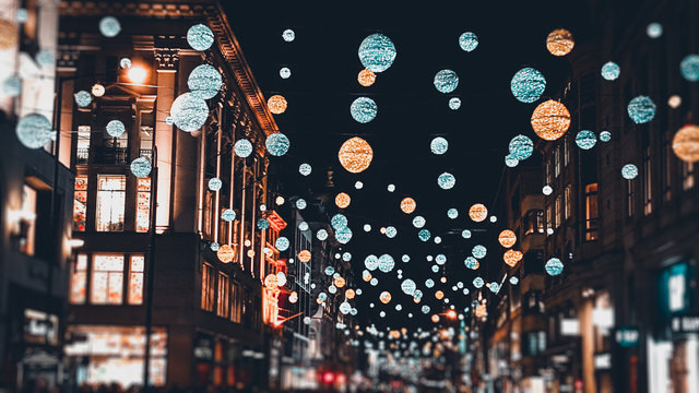 London Christmas Lights and decorations on Oxford St