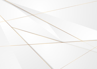 Grey white abstract luxury background with bronze outlines