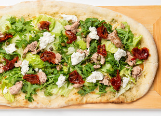 tasty pizza on white background