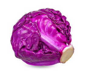Fototapeta premium Purple cabbage isolated on white clipping path
