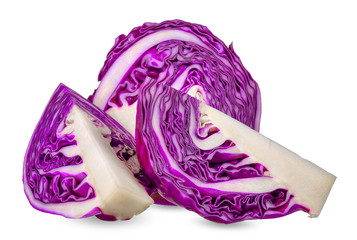 Obraz premium Purple cabbage isolated on white clipping path