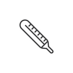 Fototapeta premium Medical Thermometer outline icon. linear style sign for mobile concept and web design. Temperature measurement equipment simple line vector icon. Symbol, logo illustration. Pixel perfect vector 