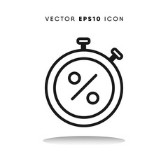 Stopwatch black friday vector icon