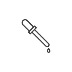 Eye dropper outline icon. linear style sign for mobile concept and web design. Pipette and medicine drop simple line vector icon. Pharmacy symbol, logo illustration. Pixel perfect vector graphics