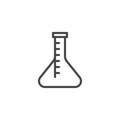 Chemical flask outline icon. linear style sign for mobile concept and web design. Laboratory test tube simple line vector icon. Symbol, logo illustration. Pixel perfect vector graphics