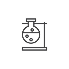 Lab experiment outline icon. linear style sign for mobile concept and web design. Chemical reaction simple line vector icon. Laboratory test tube symbol, logo illustration. Pixel perfect vector