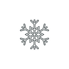 Snowflake icon or logo. Christmas and winter theme symbol. Vector and illustration. xmas icon