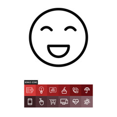 Fototapeta premium Happy face vector icon