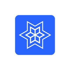 Snowflake icon or logo. Christmas and winter theme symbol. Vector and illustration. xmas icon