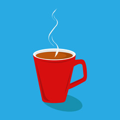 Vector Illustration of a red cup of coffee