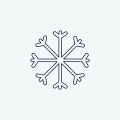 Snowflake icon or logo. Christmas and winter theme symbol. Vector and illustration. xmas icon