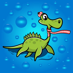 Children's dinosaur in a scarf