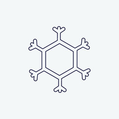 Snowflake icon or logo. Christmas and winter theme symbol. Vector and illustration. xmas icon