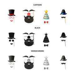 Isolated object of party and birthday icon. Set of party and celebration stock vector illustration.