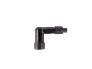 A spare part of motorcycle spark plug cap isolated on white background.