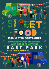 Food Festival Flyer with Food Alphabet. Vector Illustration.