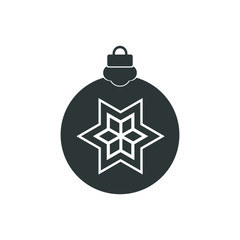 Christmas ball with snowflake Icon flat vector. xmas ball icon vector