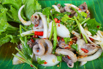 spicy salad chitterlings entrails pork / intestines part of pork