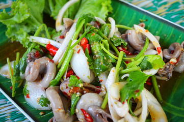 spicy salad chitterlings entrails pork / intestines part of pork