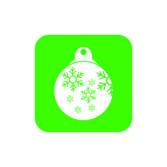 Christmas ball with snowflake Icon flat vector. xmas ball icon vector