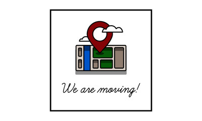 We are moving Poster with Location Pin and Map