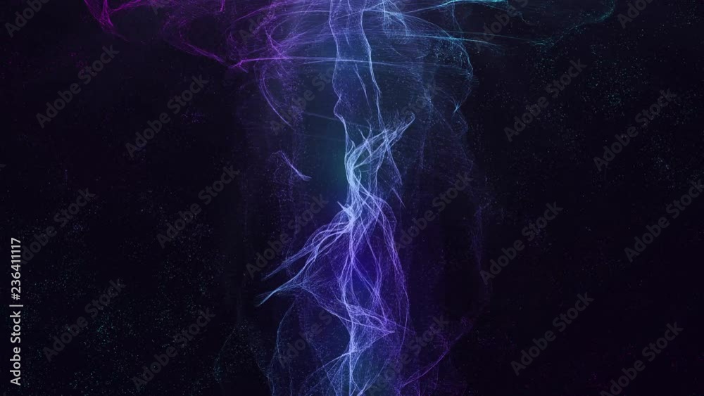 Poster lines appear from a multitude of points and merge into a moving abstraction.