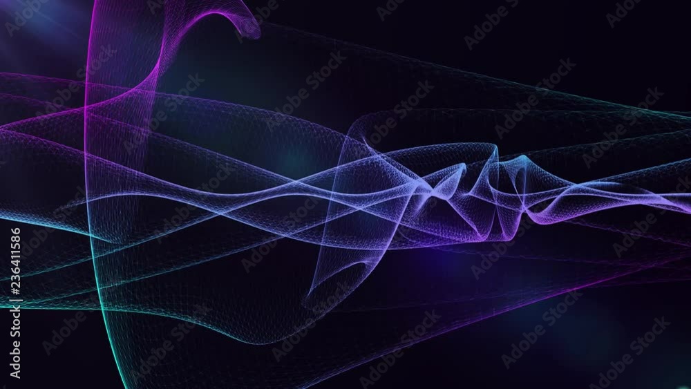 Poster abstract geometrical plexus flowing particles movement with lines and dots